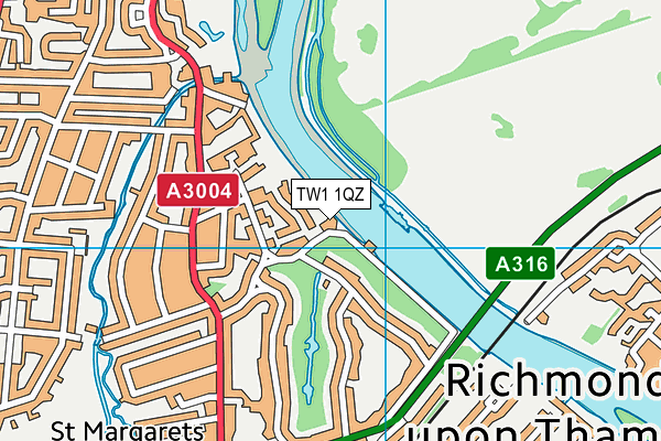 TW1 1QZ map - OS VectorMap District (Ordnance Survey)