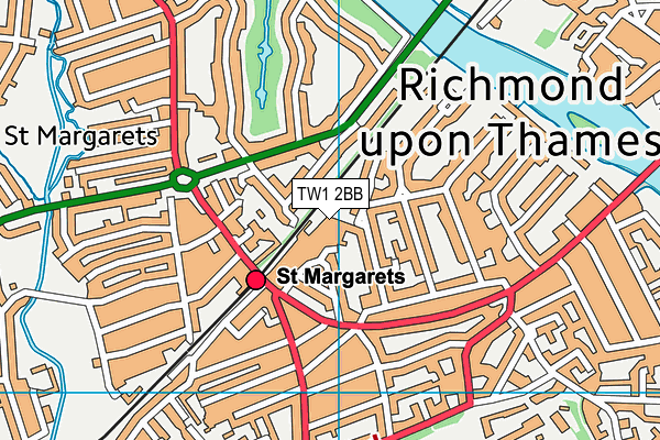 TW1 2BB map - OS VectorMap District (Ordnance Survey) TW1 2BB map - OS VectorMap District (Ordnance Survey)