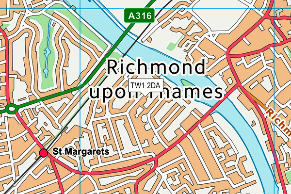 TW1 2DA map - OS VectorMap District (Ordnance Survey) TW1 2DA map - OS VectorMap District (Ordnance Survey)