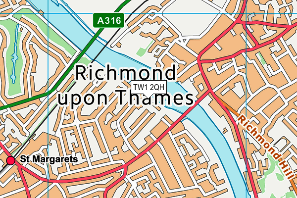 TW1 2QH map - OS VectorMap District (Ordnance Survey) TW1 2QH map - OS VectorMap District (Ordnance Survey)