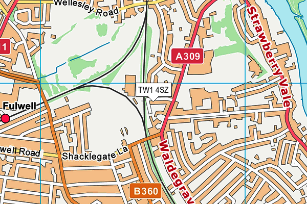 TW1 4SZ map - OS VectorMap District (Ordnance Survey)