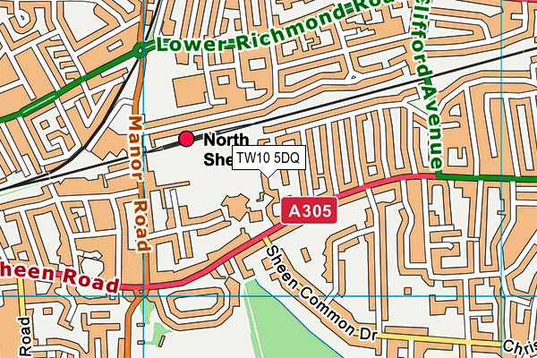 TW10 5DQ map - OS VectorMap District (Ordnance Survey)