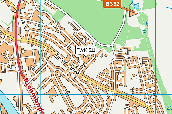 TW10 5JJ map - OS VectorMap District (Ordnance Survey) TW10 5JJ map - OS VectorMap District (Ordnance Survey)