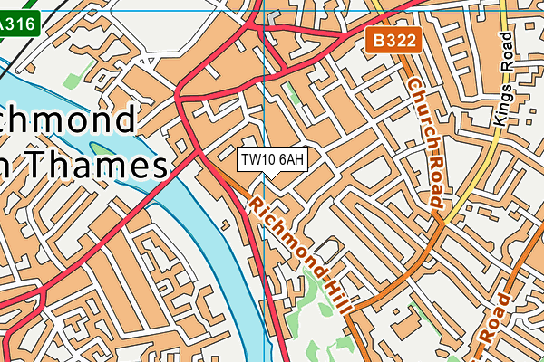 TW10 6AH map - OS VectorMap District (Ordnance Survey) TW10 6AH map - OS VectorMap District (Ordnance Survey)