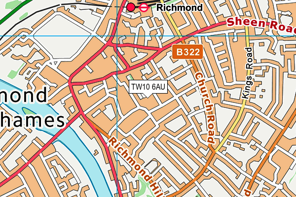 TW10 6AU map - OS VectorMap District (Ordnance Survey)