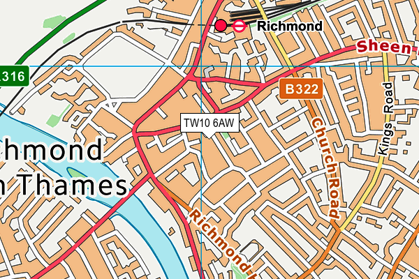 TW10 6AW map - OS VectorMap District (Ordnance Survey) TW10 6AW map - OS VectorMap District (Ordnance Survey)