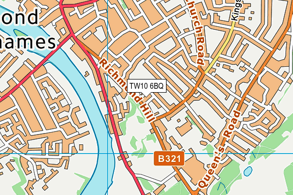 TW10 6BQ map - OS VectorMap District (Ordnance Survey) TW10 6BQ map - OS VectorMap District (Ordnance Survey)