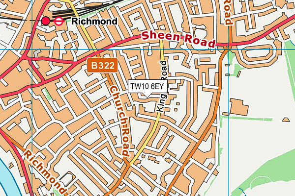 TW10 6EY map - OS VectorMap District (Ordnance Survey) TW10 6EY map - OS VectorMap District (Ordnance Survey)