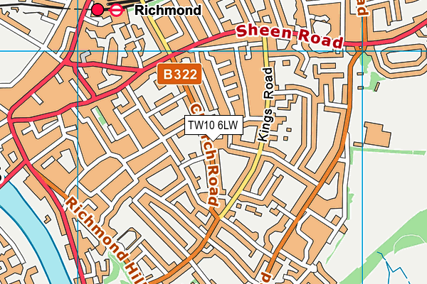 TW10 6LW map - OS VectorMap District (Ordnance Survey)
