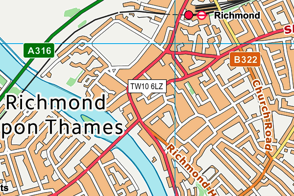 TW10 6LZ map - OS VectorMap District (Ordnance Survey)