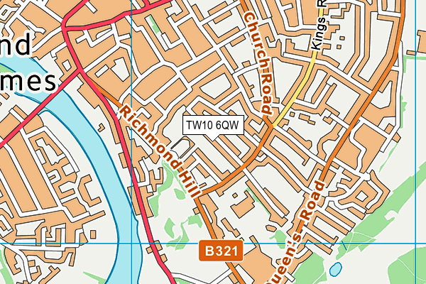 TW10 6QW map - OS VectorMap District (Ordnance Survey) TW10 6QW map - OS VectorMap District (Ordnance Survey)