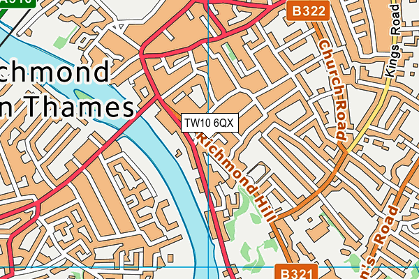 TW10 6QX map - OS VectorMap District (Ordnance Survey) TW10 6QX map - OS VectorMap District (Ordnance Survey)