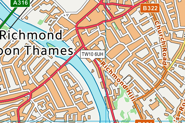 TW10 6UH map - OS VectorMap District (Ordnance Survey)