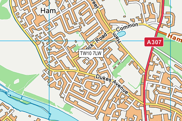 TW10 7LW map - OS VectorMap District (Ordnance Survey) TW10 7LW map - OS VectorMap District (Ordnance Survey)