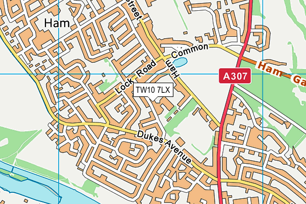 TW10 7LX map - OS VectorMap District (Ordnance Survey)