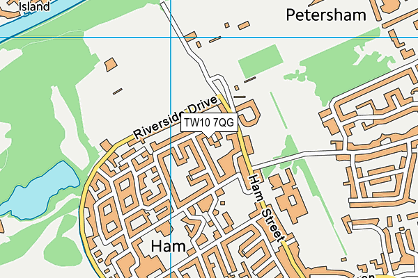 TW10 7QG map - OS VectorMap District (Ordnance Survey)