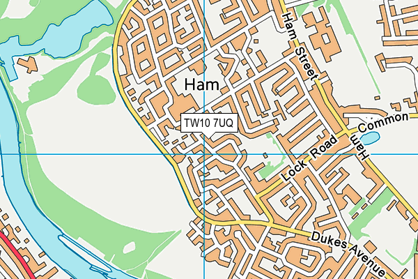 TW10 7UQ map - OS VectorMap District (Ordnance Survey)