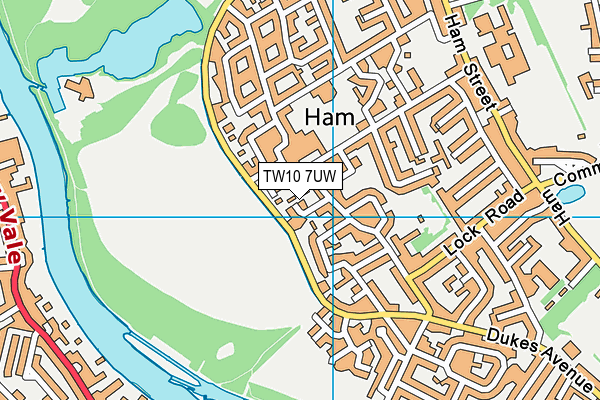 TW10 7UW map - OS VectorMap District (Ordnance Survey) TW10 7UW map - OS VectorMap District (Ordnance Survey)