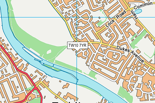 TW10 7YR map - OS VectorMap District (Ordnance Survey) TW10 7YR map - OS VectorMap District (Ordnance Survey)