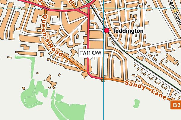 TW11 0AW map - OS VectorMap District (Ordnance Survey) TW11 0AW map - OS VectorMap District (Ordnance Survey)