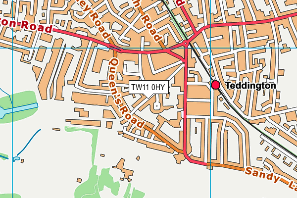 TW11 0HY map - OS VectorMap District (Ordnance Survey) TW11 0HY map - OS VectorMap District (Ordnance Survey)