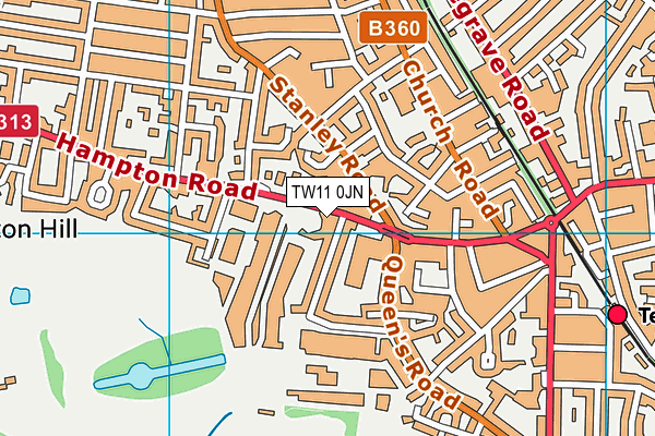 TW11 0JN map - OS VectorMap District (Ordnance Survey) TW11 0JN map - OS VectorMap District (Ordnance Survey)