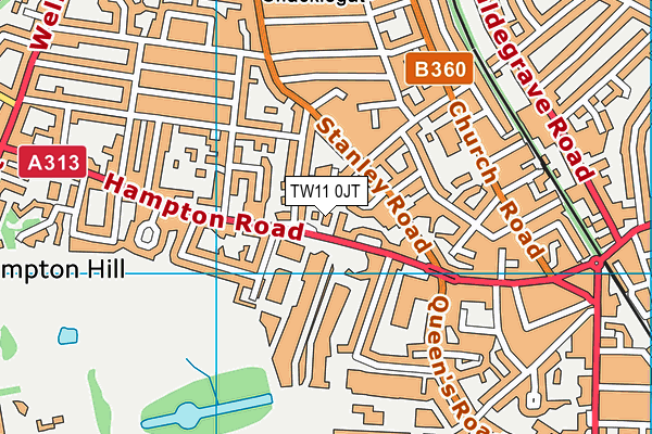 TW11 0JT map - OS VectorMap District (Ordnance Survey) TW11 0JT map - OS VectorMap District (Ordnance Survey)