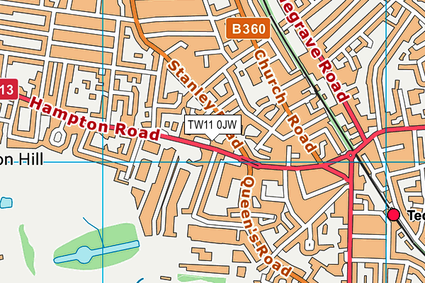 TW11 0JW map - OS VectorMap District (Ordnance Survey) TW11 0JW map - OS VectorMap District (Ordnance Survey)