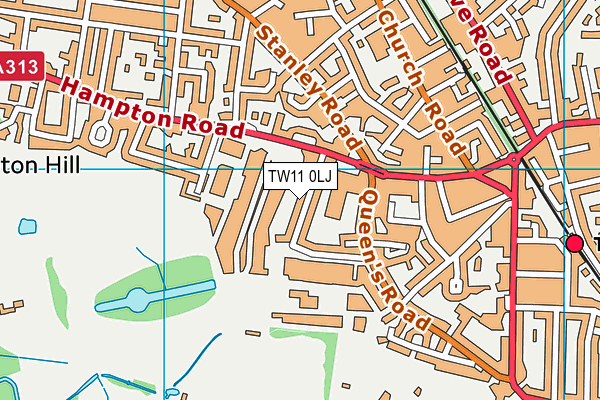 TW11 0LJ map - OS VectorMap District (Ordnance Survey)