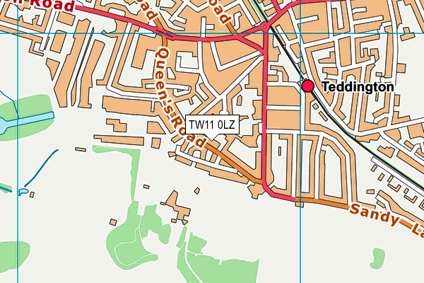 TW11 0LZ map - OS VectorMap District (Ordnance Survey) TW11 0LZ map - OS VectorMap District (Ordnance Survey)