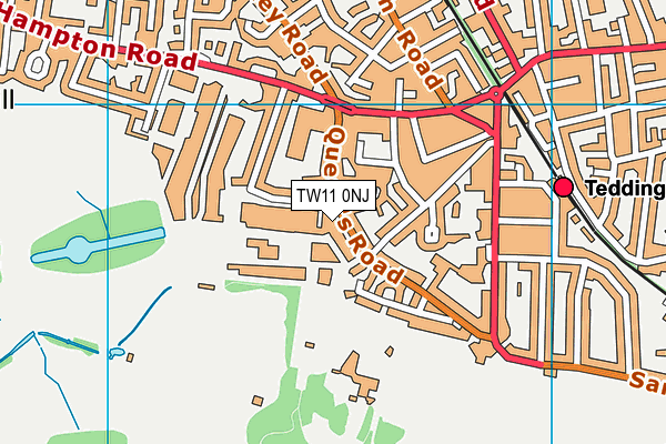 TW11 0NJ map - OS VectorMap District (Ordnance Survey) TW11 0NJ map - OS VectorMap District (Ordnance Survey)