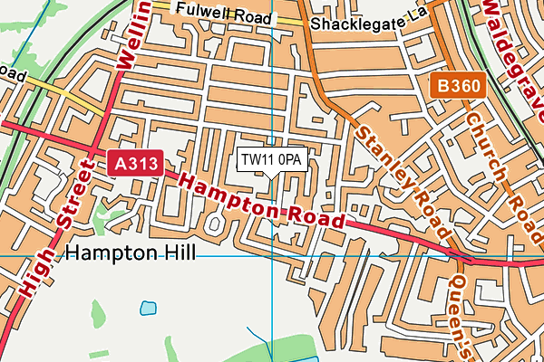 TW11 0PA map - OS VectorMap District (Ordnance Survey) TW11 0PA map - OS VectorMap District (Ordnance Survey)