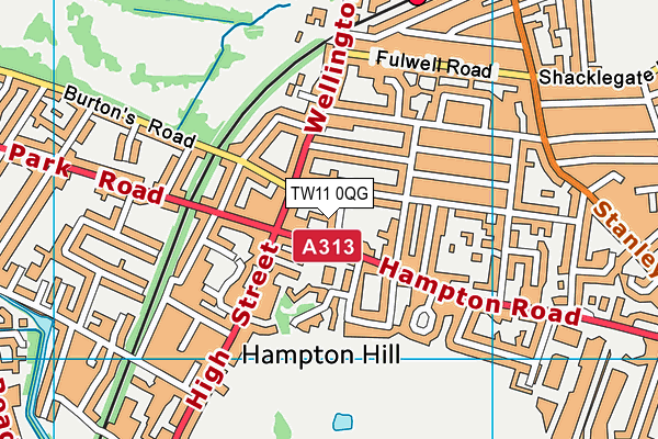 TW11 0QG map - OS VectorMap District (Ordnance Survey) TW11 0QG map - OS VectorMap District (Ordnance Survey)