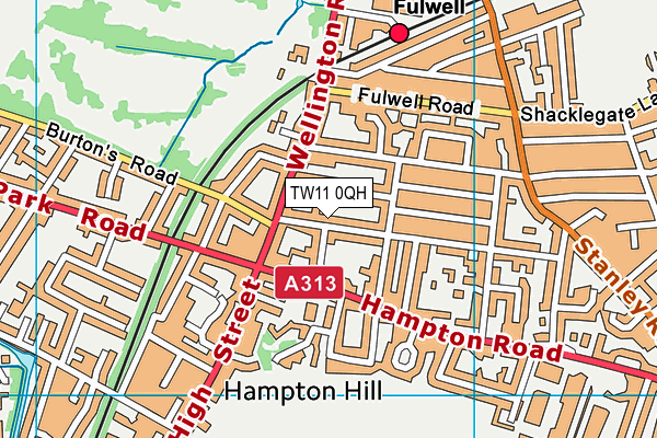 TW11 0QH map - OS VectorMap District (Ordnance Survey) TW11 0QH map - OS VectorMap District (Ordnance Survey)