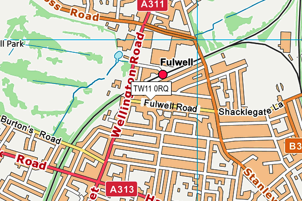 TW11 0RQ map - OS VectorMap District (Ordnance Survey) TW11 0RQ map - OS VectorMap District (Ordnance Survey)