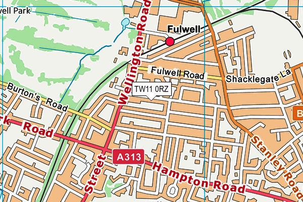 TW11 0RZ map - OS VectorMap District (Ordnance Survey) TW11 0RZ map - OS VectorMap District (Ordnance Survey)