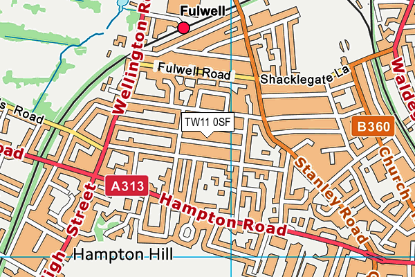 TW11 0SF map - OS VectorMap District (Ordnance Survey) TW11 0SF map - OS VectorMap District (Ordnance Survey)