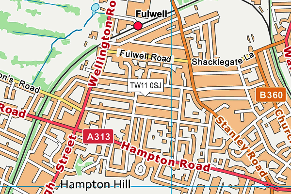 TW11 0SJ map - OS VectorMap District (Ordnance Survey)