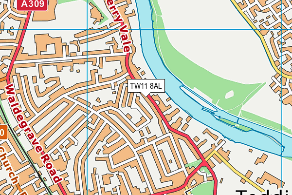 TW11 8AL map - OS VectorMap District (Ordnance Survey) TW11 8AL map - OS VectorMap District (Ordnance Survey)