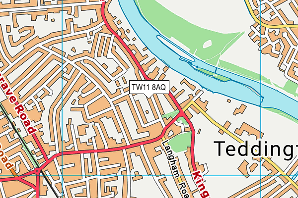 TW11 8AQ map - OS VectorMap District (Ordnance Survey) TW11 8AQ map - OS VectorMap District (Ordnance Survey)