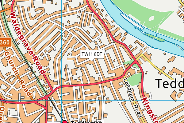 TW11 8DT map - OS VectorMap District (Ordnance Survey) TW11 8DT map - OS VectorMap District (Ordnance Survey)