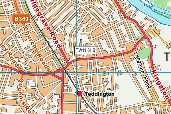 TW11 8HB map - OS VectorMap District (Ordnance Survey) TW11 8HB map - OS VectorMap District (Ordnance Survey)