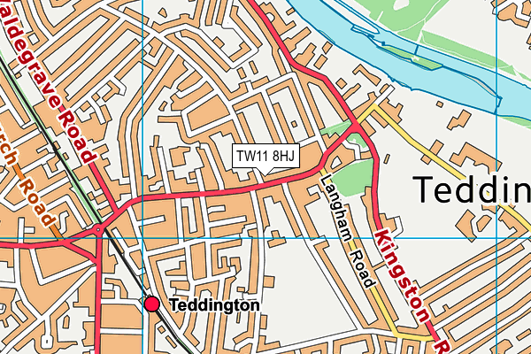 TW11 8HJ map - OS VectorMap District (Ordnance Survey)