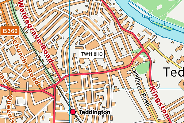 TW11 8HQ map - OS VectorMap District (Ordnance Survey)