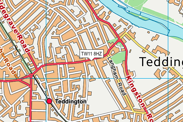 TW11 8HZ map - OS VectorMap District (Ordnance Survey) TW11 8HZ map - OS VectorMap District (Ordnance Survey)