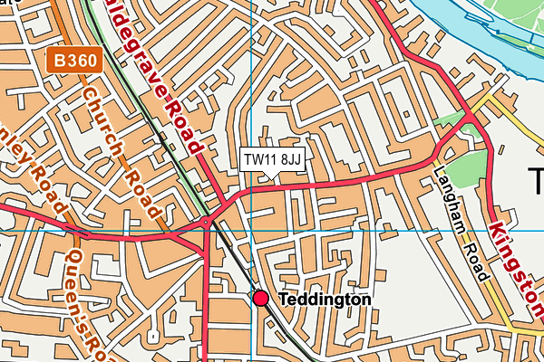 TW11 8JJ map - OS VectorMap District (Ordnance Survey)