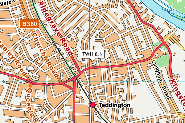 TW11 8JN map - OS VectorMap District (Ordnance Survey) TW11 8JN map - OS VectorMap District (Ordnance Survey)