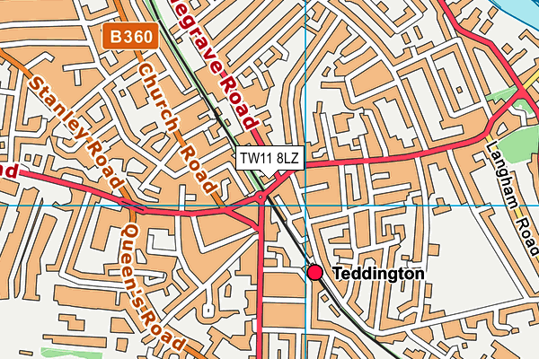 TW11 8LZ map - OS VectorMap District (Ordnance Survey) TW11 8LZ map - OS VectorMap District (Ordnance Survey)