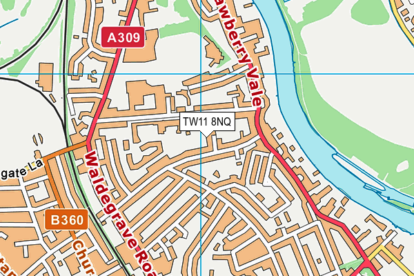 TW11 8NQ map - OS VectorMap District (Ordnance Survey) TW11 8NQ map - OS VectorMap District (Ordnance Survey)