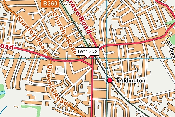 TW11 8QX map - OS VectorMap District (Ordnance Survey) TW11 8QX map - OS VectorMap District (Ordnance Survey)